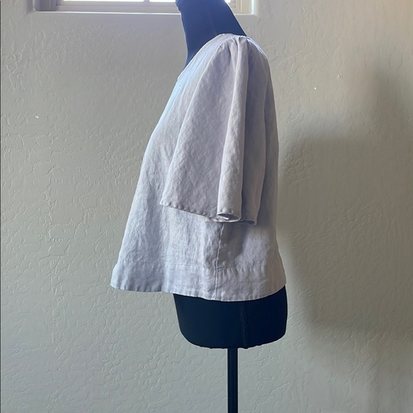 Elegant Gray Women's Top - linen - Picture 2 of 4